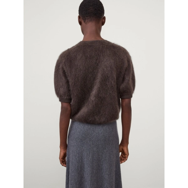 Lisa Yang Juniper Sweater in Wood Argyle Brushed