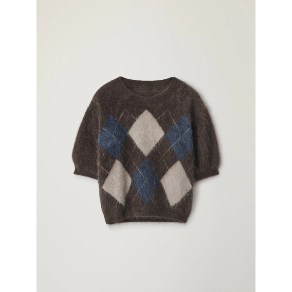 Juniper Sweater in Wood Argyle Brushed