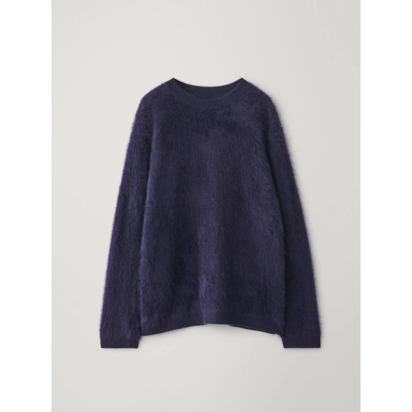 Lisa Yang Lachlan Sweater in Navy Brushed | Knitwear | Coveti