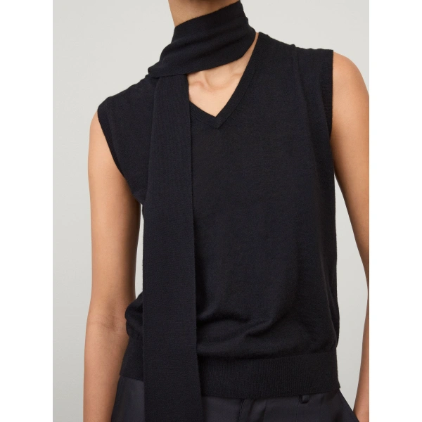 Lisa Yang Lauri Scarf Top in Black