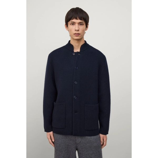 Lisa Yang Leif Cardigan Jacket in Deep Navy