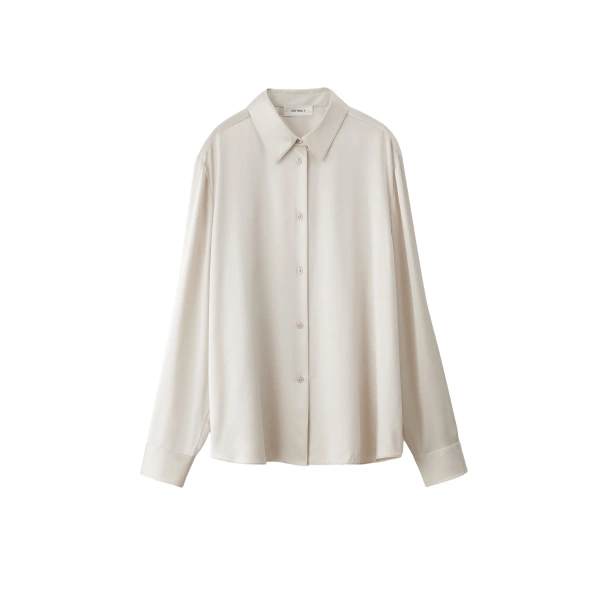 Long Sleeved Button-Up Shirt in Champagne
