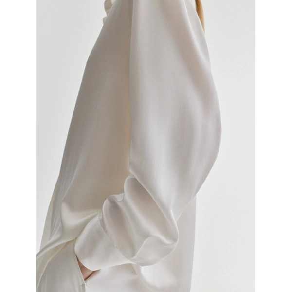 Lisa Yang Long Sleeved Button-Up Shirt in Meringue