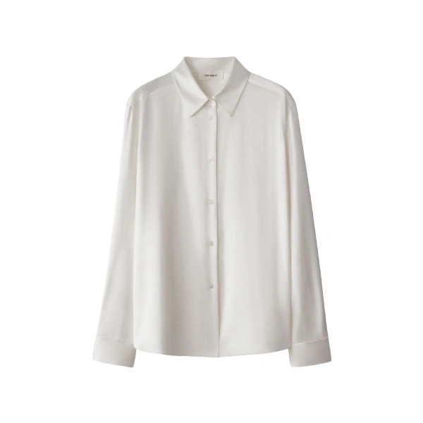 Long Sleeved Button-Up Shirt in Meringue