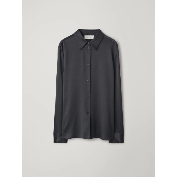 Long Sleeved Button-Up Shirt in Midnight