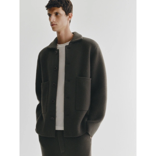 Lisa Yang Louis Cardigan Jacket in Dark Fern