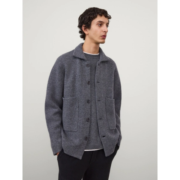 Lisa Yang Louis Cardigan Jacket in Graphite