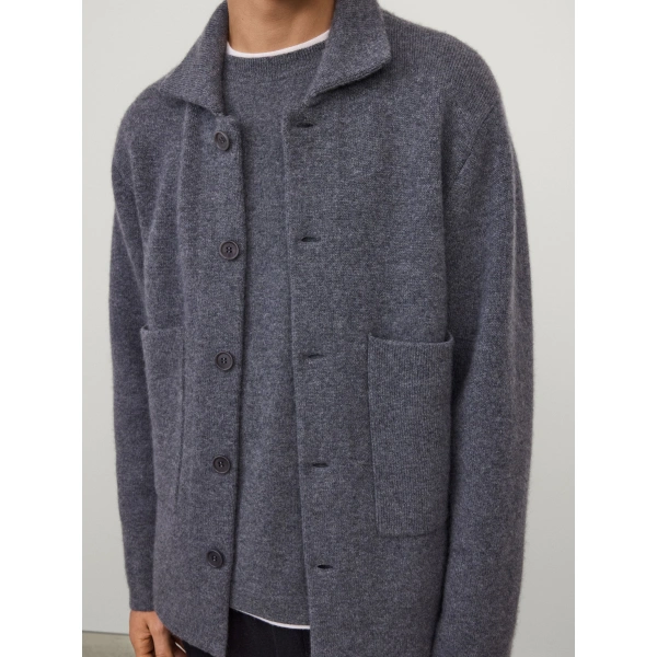 Lisa Yang Louis Cardigan Jacket in Graphite