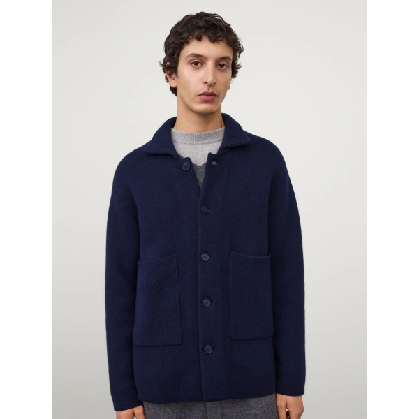 Lisa Yang Louis Cardigan Jacket in Navy