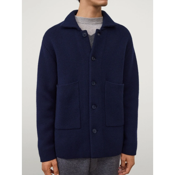 Lisa Yang Louis Cardigan Jacket in Navy