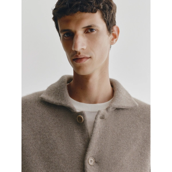 Lisa Yang Louis Cardigan Jacket in Truffle