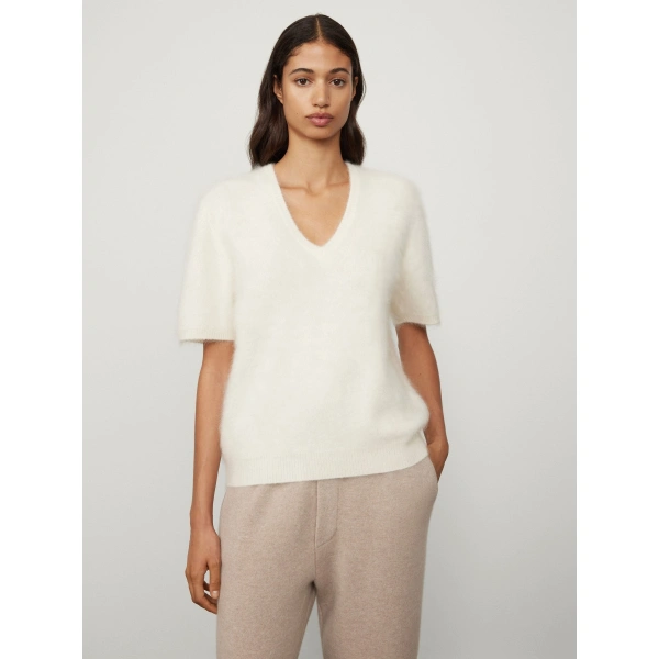 Lisa Yang Lovisa T-shirt in Cream Brushed