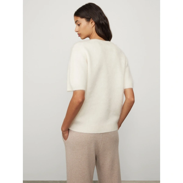 Lisa Yang Lovisa T-shirt in Cream Brushed