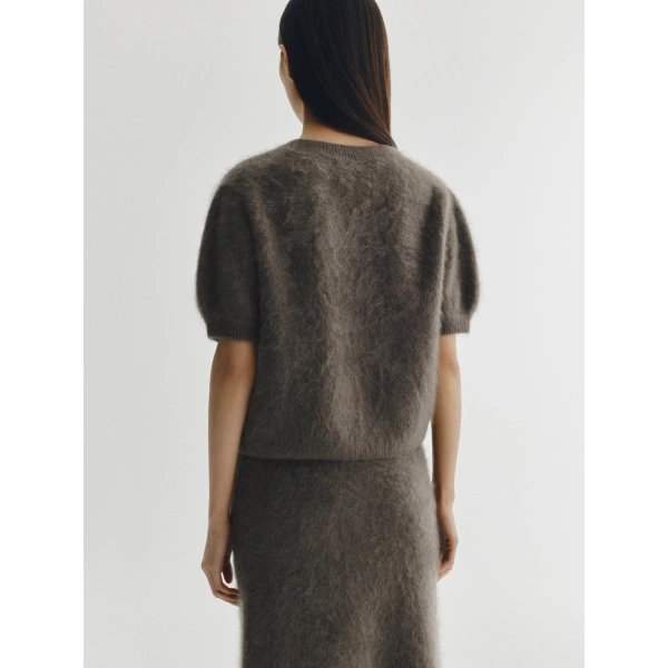 Lisa Yang Lucianne Cardigan in Dark Fern Brushed