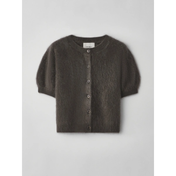 Lisa Yang Lucianne Cardigan in Dark Fern Brushed | Cardigans | Coveti
