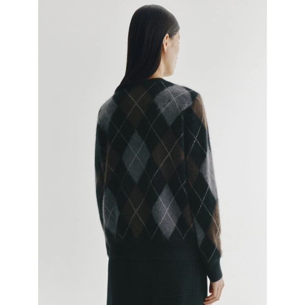 Lisa Yang Margy Sweater in Black and Graphite and Wood