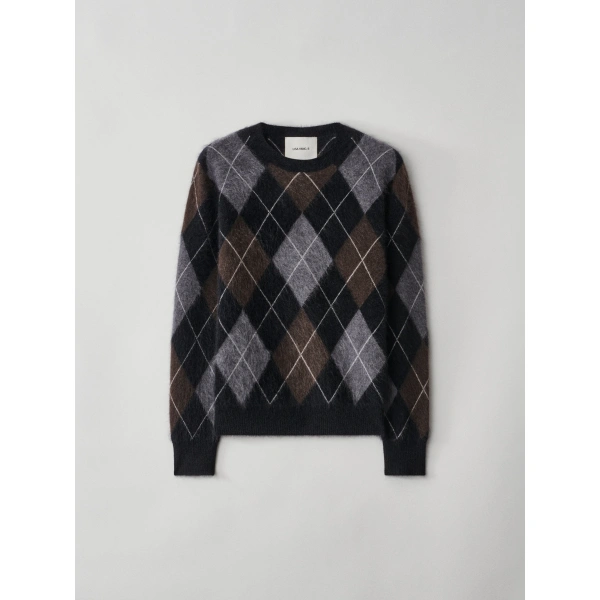 Margy Sweater in Black and Graphite and Wood