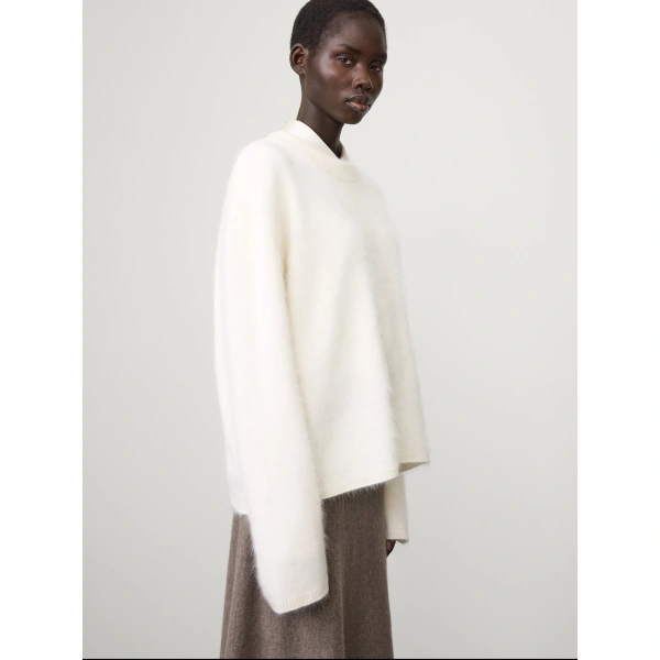 Lisa Yang Natalia Sweater in Cream Brushed