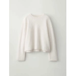 Lisa Yang Natalia Sweater in Cream Brushed | Cashmere Sweaters | Coveti