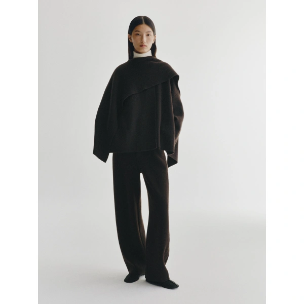 Lisa Yang Nessa Wrap Cardigan Jacket in Dark Oak