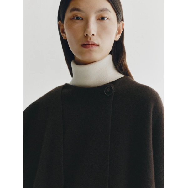 Lisa Yang Nessa Wrap Cardigan Jacket in Dark Oak