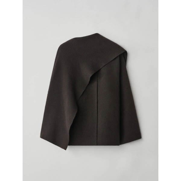 Lisa Yang Nessa Wrap Cardigan Jacket in Dark Oak | Cardigans | Coveti