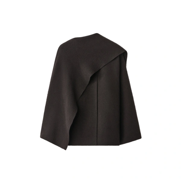 Nessa Wrap Cardigan Jacket in Dark Oak