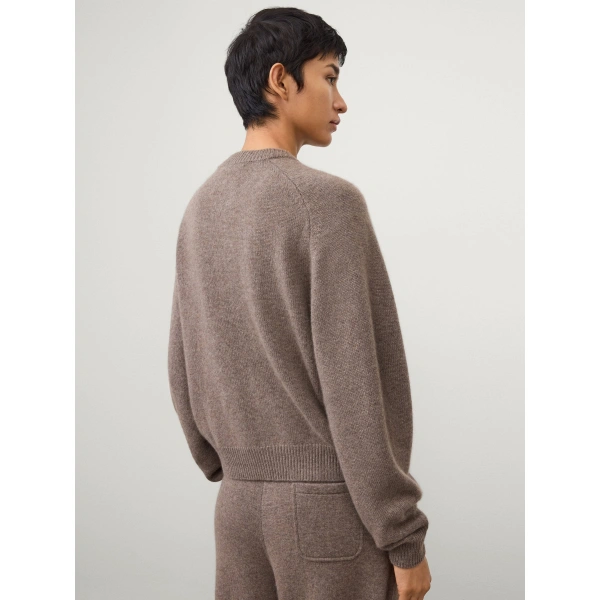 Lisa Yang Nessie Zip Cardigan Jacket in Truffle
