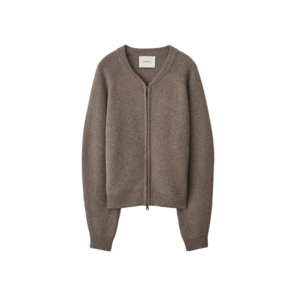 Nessie Zip Cardigan Jacket in Truffle