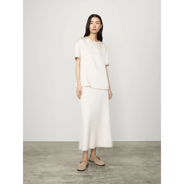 Lisa Yang Round Neck T-Shirt in Champagne