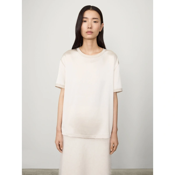Lisa Yang Round Neck T-Shirt in Champagne