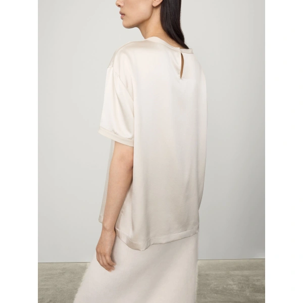 Lisa Yang Round Neck T-Shirt in Champagne