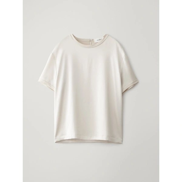 Lisa Yang Round Neck T-Shirt in Champagne | T-Shirts | Coveti