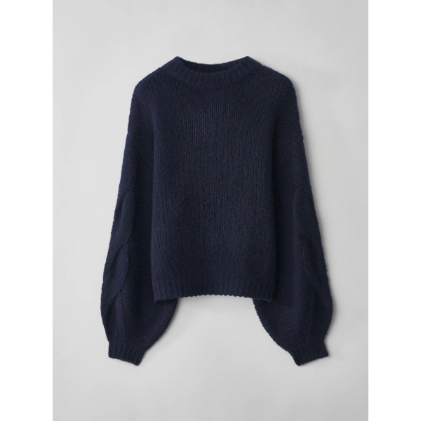 Lisa Yang Runi Sweater in Navy | Cashmere Sweaters | Coveti