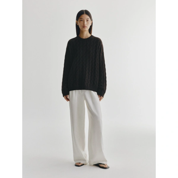 Lisa Yang Seymour Sweater in Dark Oak