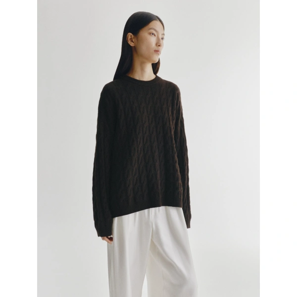 Lisa Yang Seymour Sweater in Dark Oak