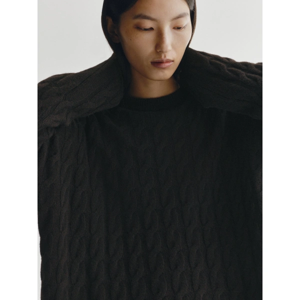 Lisa Yang Seymour Sweater in Dark Oak