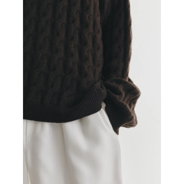 Lisa Yang Seymour Sweater in Dark Oak