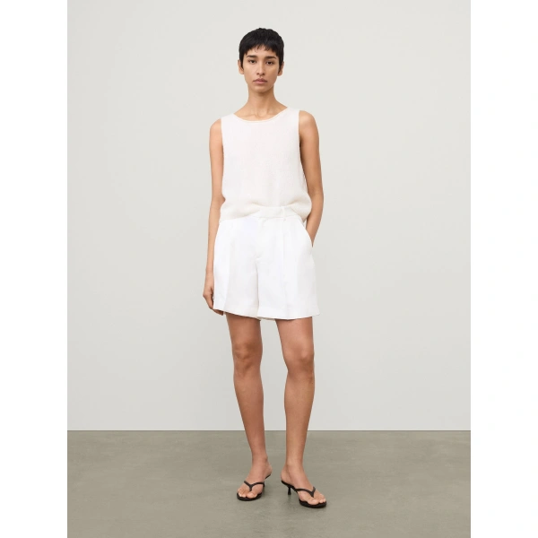 Lisa Yang Tailored Wide Leg Shorts in Meringue