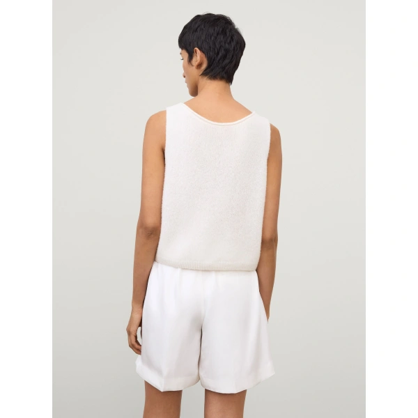 Lisa Yang Tailored Wide Leg Shorts in Meringue