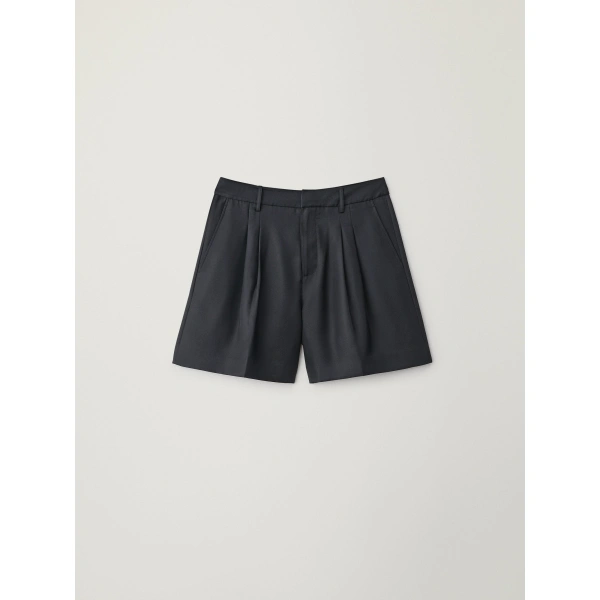 Tailored Wide Leg Shorts in Midnight