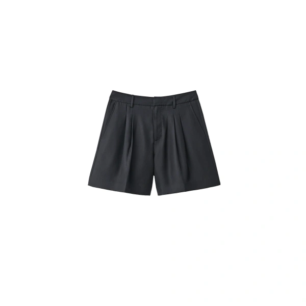 Tailored Wide Leg Shorts in Midnight