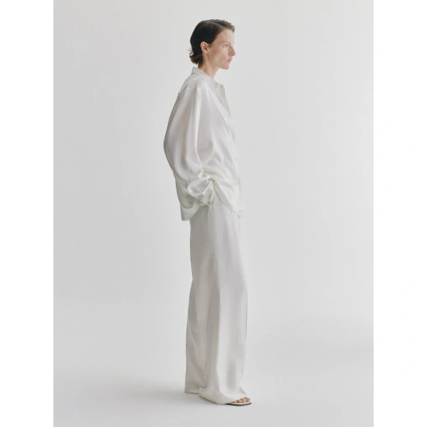 Lisa Yang Tailored Wide Leg Trousers in Meringue