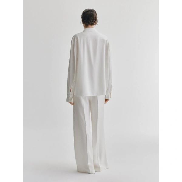Lisa Yang Tailored Wide Leg Trousers in Meringue