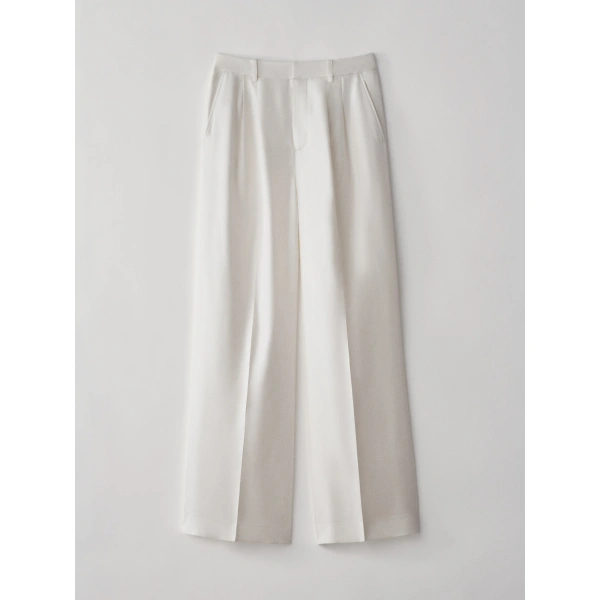 Tailored Wide Leg Trousers in Meringue