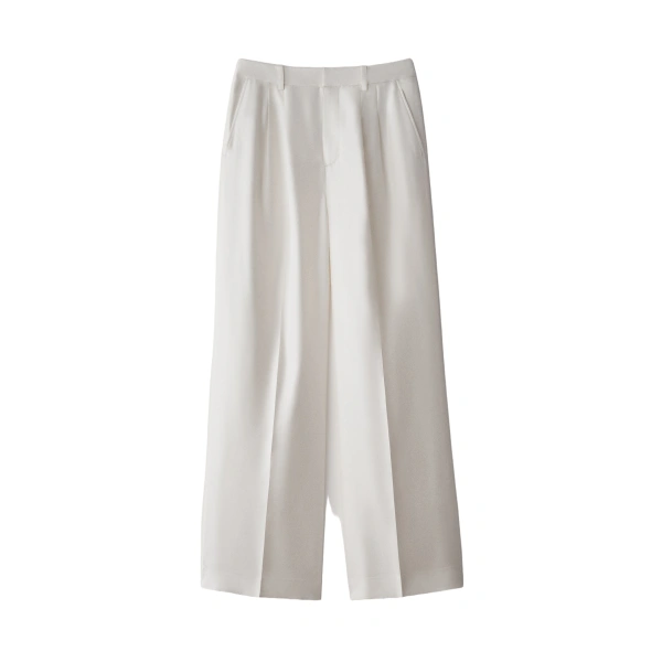 Tailored Wide Leg Trousers in Meringue