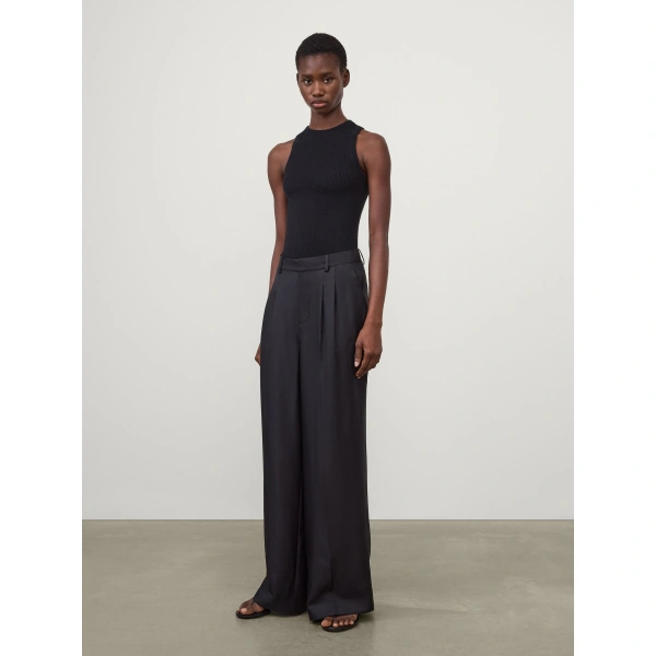 Lisa Yang Tailored Wide Leg Trousers in Midnight