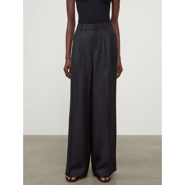 Lisa Yang Tailored Wide Leg Trousers in Midnight
