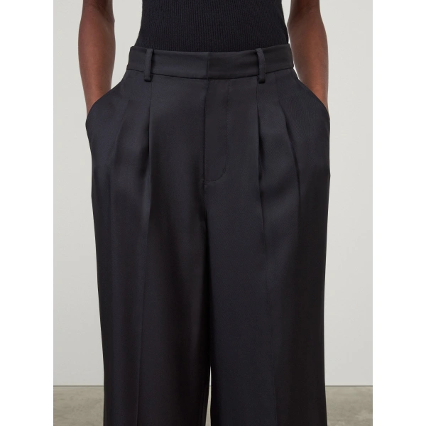 Lisa Yang Tailored Wide Leg Trousers in Midnight