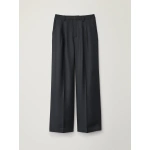 Lisa Yang Tailored Wide Leg Trousers in Midnight | Wide-Leg Pants | Coveti